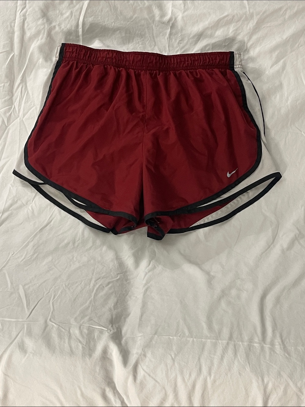 Nike Women's Maroon Athletic Running Shorts with Black Trim Size XL